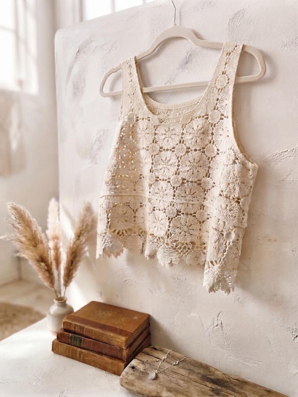 Rebellion Crochet Lace Camisole - Cream